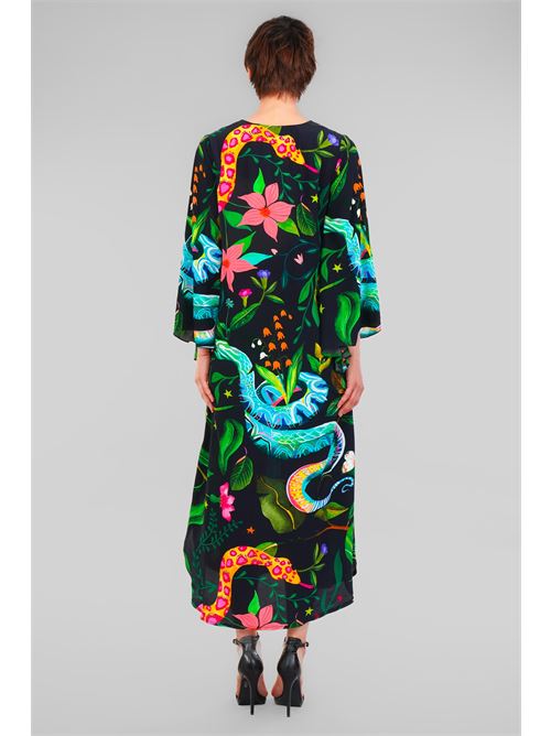 Abito fantasia in viscosa miriam stella | RE2518BLACVK SNAKE